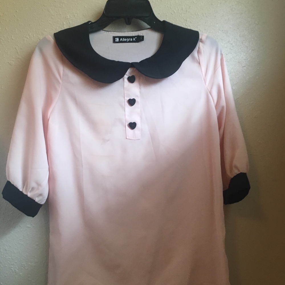 Cute pink and black blouse